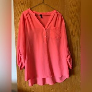 Maurice’s Pink Blouse 3 Quarter (3/4) Sleeve Shirt with Buttons